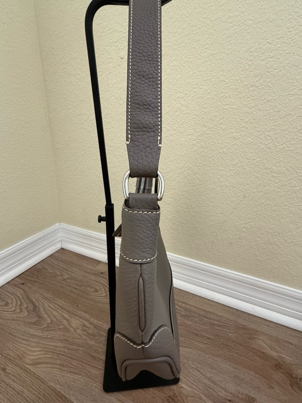 Dooney & Bourke Gray Pebble Leather Shoulder Hobo - Picture 9 of 11